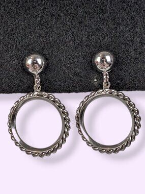 Vintage Coro Dangling Circle Cut Out Earrings